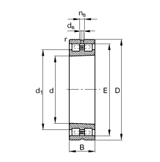 圓柱滾子軸承 NN3008-AS-K-M-SP, 根據(jù) DIN 5412-4 標(biāo)準(zhǔn)的主要尺寸, 非定位軸承, 雙列，帶錐孔，錐度 1:12 ，可分離, 帶保持架，減小的徑向內(nèi)部游隙，限制公差