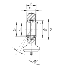 液壓桿端軸承 GK70-DO, 根據(jù) DIN ISO 12 240 標準，帶焊接面，需維護