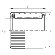 沖壓外圈滾柱離合器 HF0306-KF-R, 帶塑料彈簧和外圈滾花 沖壓外圈滾柱離合器 HF0306-KF-R, 帶塑料彈簧和外圈滾花