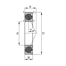 主軸軸承 HCB71924-E-T-P4S, 調(diào)節(jié)，成對或單元安裝，接觸角 α = 25°，陶瓷球，限制公差