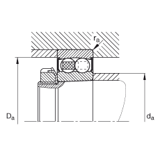 自調(diào)心球軸承 2209-K-2RS-TVH-C3, 根據(jù) DIN 630 標準的主要尺寸, 錐孔，錐度 1:12，兩側(cè)唇密封