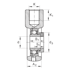 吊裝式軸承座單元 PHE35, 鑄鐵軸承座，帶偏心鎖圈的外球面球軸承，P 型密封