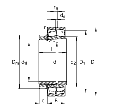 調心滾子軸承 22317-E1-K-T41A + H2317, 根據(jù) DIN 635-2 標準的主要尺寸, 帶錐孔和緊定套